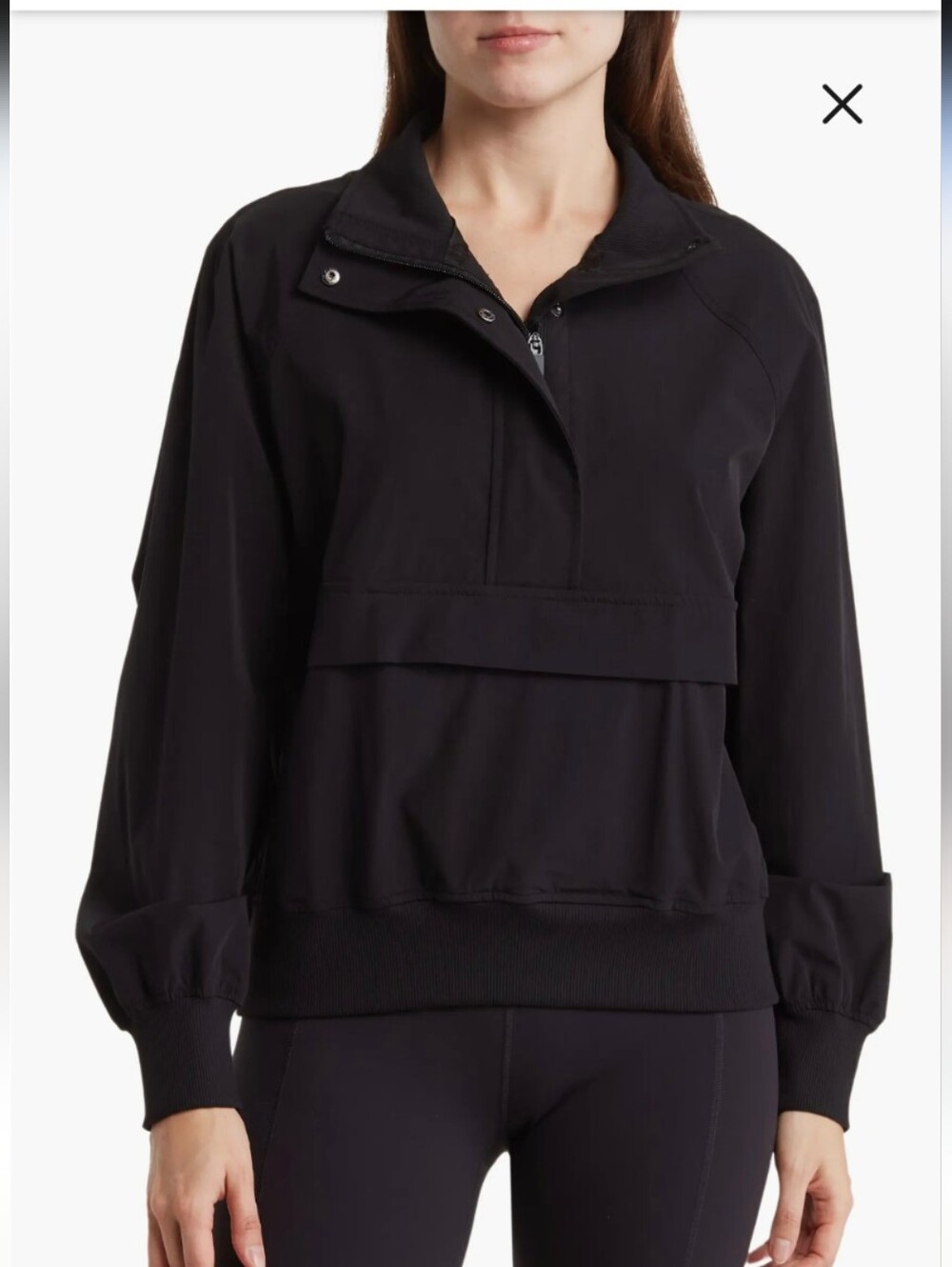 Z by ZELLA Anorak Perfect Day  Black Lightweight Pullover Jacket Size XS